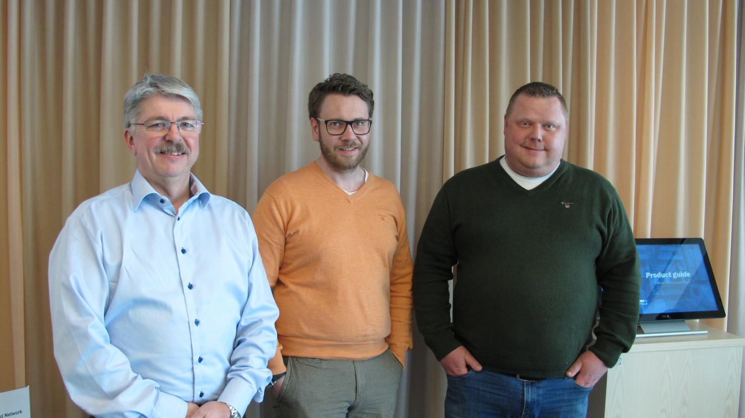图片说明：新上任的三位销售经理Håkan Rydenborg、Andreas Silfversparre及Anders Högbom将有助于加强AP&T全球销售团队建设。